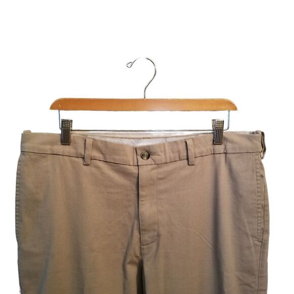 Savane® Mid Khaki Ultimate Performance Flat Front Chino Pants 34 x 32  8 0279 - Picture 3 of 8